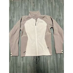 The North Face Jacket Women’s Sz Medium Soft Shell Full Zip Jacket Gray/ White